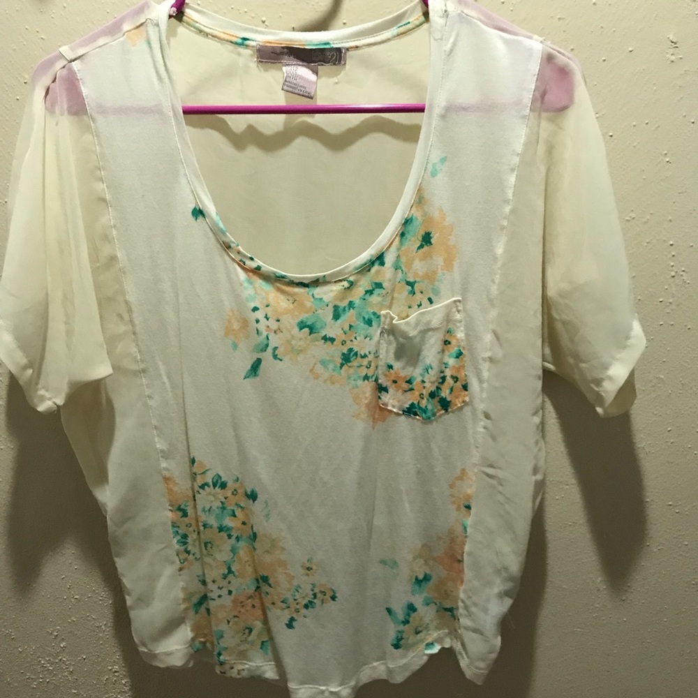 Sheer floral top